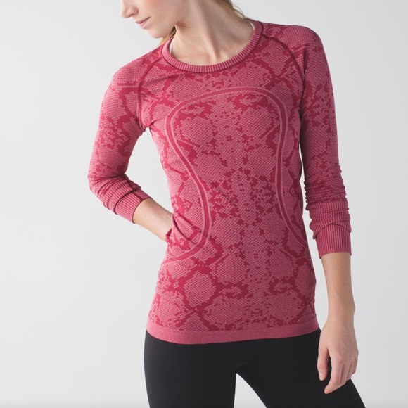 Lululemon Swiftly Tech Long Sleeve Crew, Heathered Cranberry - Picture 1 of 5